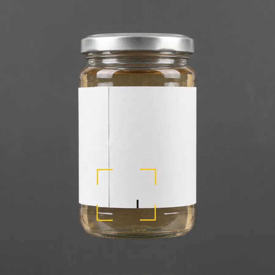 Label rotated off the mark. Label position tolerance.