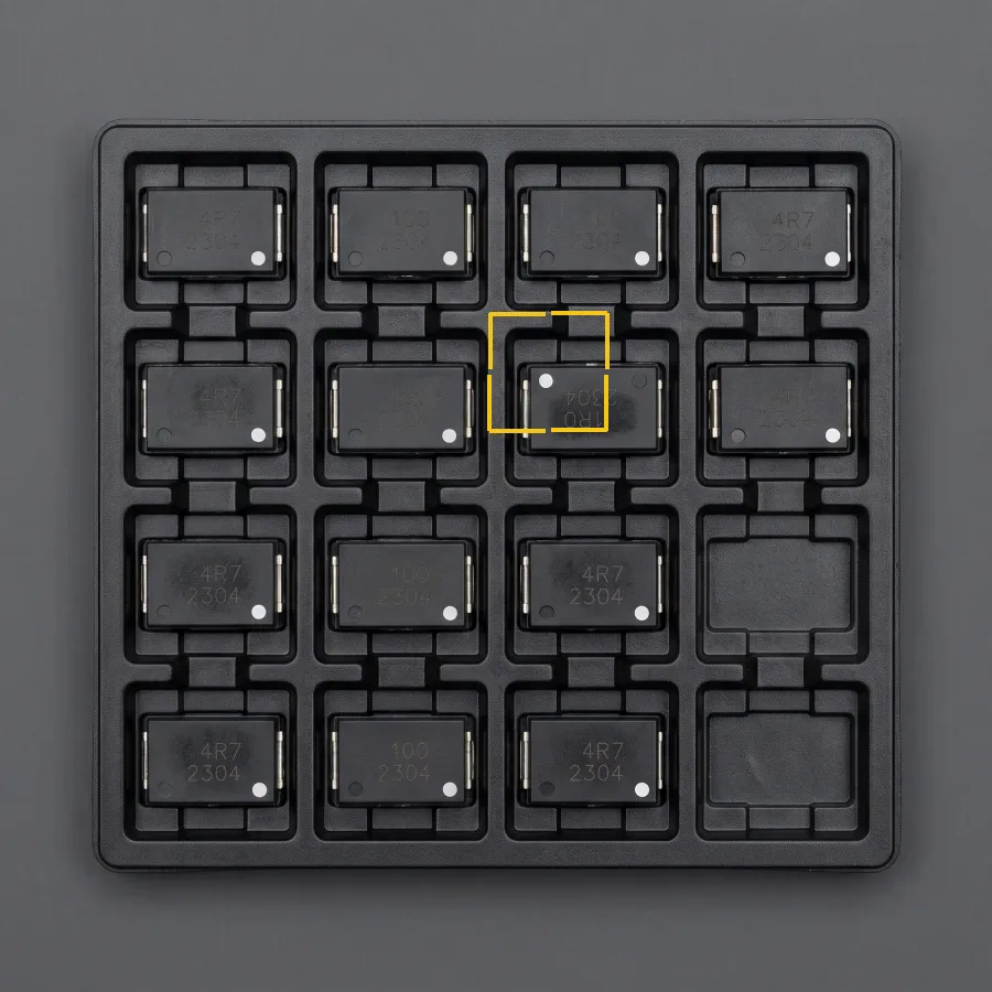 One component rotated 180 degrees. Orientation verification.