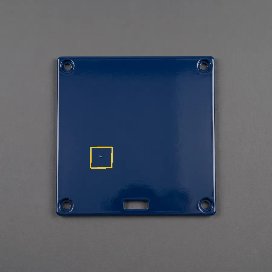 Dust inclusion under the paint. Paint and coating defect detection.
