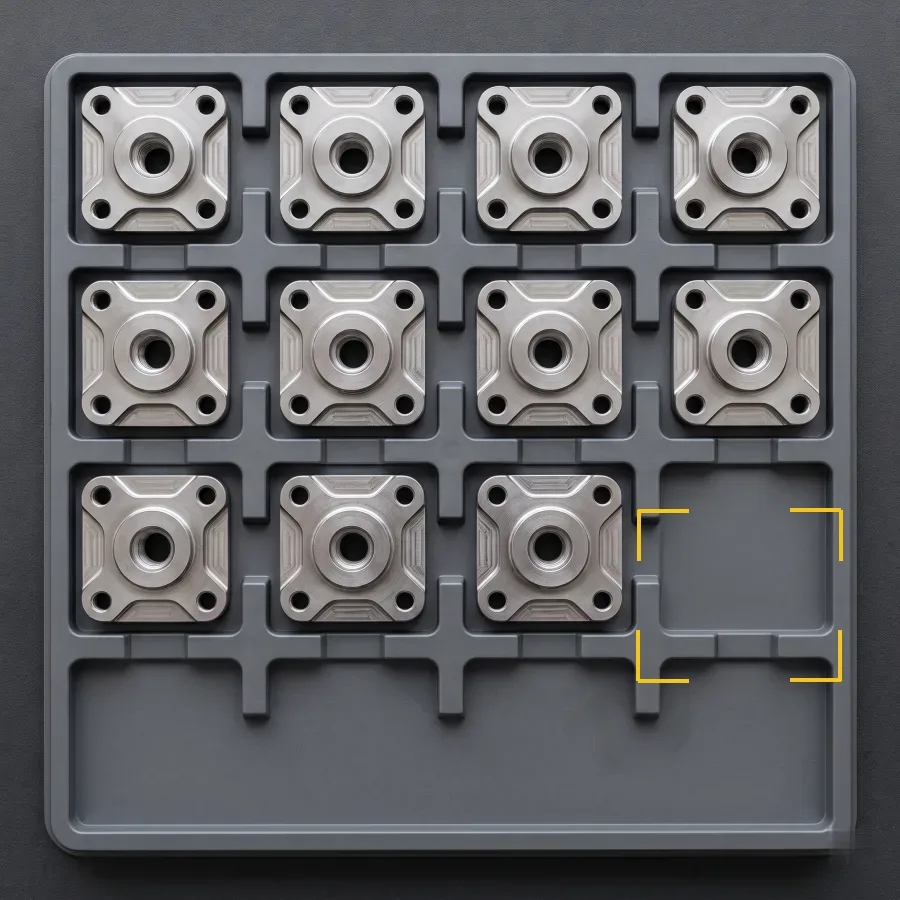 Eleven parts, one place empty. Part counting.