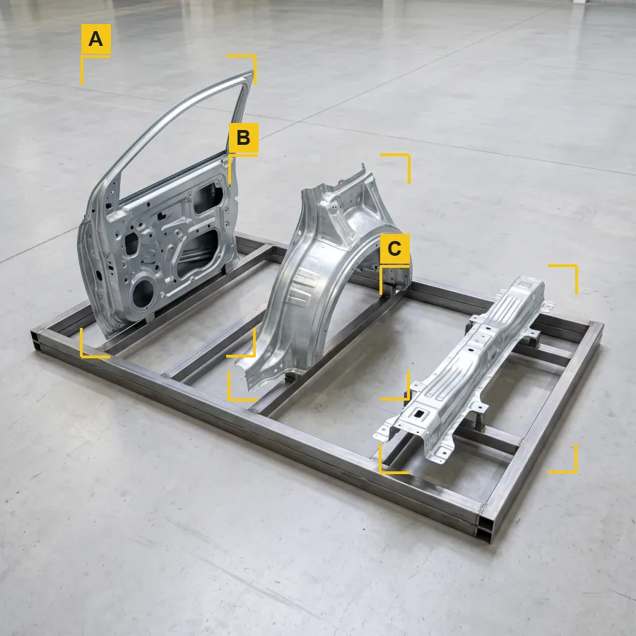 Part identification on a skid