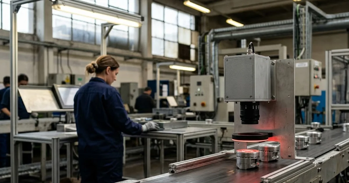 Inspection camera over a conveyor with a human inspector at a separate bench